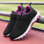 Women's black flyknit velcro lace accents sport label shoe sneaker 09