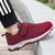 Women's red flyknit velcro lace accents sport label shoe sneaker 04