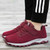 Women's red flyknit velcro lace accents sport label shoe sneaker 07