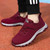 Women's red flyknit velcro lace accents sport label shoe sneaker 10