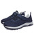 Women's navy flyknit velcro lace accents sport label shoe sneaker 01