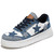Women's blue sewn star pattern casual denim shoe sneaker 01