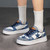 Women's blue sewn star pattern casual denim shoe sneaker 04