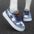 Women's blue sewn star pattern casual denim shoe sneaker 05