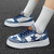 Women's blue sewn star pattern casual denim shoe sneaker 10
