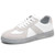 Women's grey casual patterned lace up shoe sneaker 01