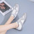 Women's grey casual patterned lace up shoe sneaker 02