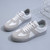 Women's grey casual patterned lace up shoe sneaker 07