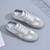 Women's grey casual patterned lace up shoe sneaker 09