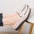 Women's beige retro accents penny slip on shoe loafer 02