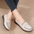 Women's beige retro accents penny slip on shoe loafer 08