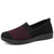 Women's black flyknit red stripe sport print slip on shoe loafer 01