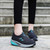 Women's blue stripe & prints slip on rocker bottom shoe sneaker 04