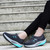 Women's blue stripe & prints slip on rocker bottom shoe sneaker 07