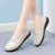 Women's beige stitch accents twist strap slip on shoe loafer 08
