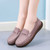 Women's brown stitch accents twist strap slip on shoe loafer 03