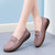 Women's brown stitch accents twist strap slip on shoe loafer 04