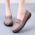 Women's brown stitch accents twist strap slip on shoe loafer 06