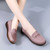 Women's brown stitch accents twist strap slip on shoe loafer 07