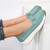 Women's green buckle strap casual slip on shoe loafer 06