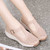 Women's brown hollow out low cut buckle slip on shoe 09