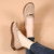 Women's apricot casual metal buckle suede slip on shoe loafer 02