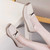 Women's beige casual metal buckle sewn accents slip on shoe loafer 04