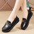 Women' black casual metal buckle sewn accents slip on shoe loafer 05