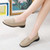 Women's khaki plain sewn accents slip on shoe loafer 06