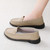 Women's khaki plain sewn accents slip on shoe loafer 07
