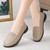 Women's khaki plain sewn accents slip on shoe loafer 08