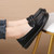 Women's black sewn accents penny slip on shoe loafer 03