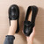 Women's black sewn accents penny slip on shoe loafer 08