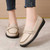 Women's beige sewn accents penny slip on shoe loafer 03