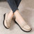 Women's beige sewn accents penny slip on shoe loafer 06