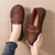 Women's brown sewn accents penny slip on shoe loafer 07