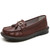 Women's coffee tassel & metal buckle penny slip on shoe loafer 01
