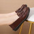 Women's coffee tassel & metal buckle penny slip on shoe loafer 03
