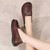 Women's coffee tassel & metal buckle penny slip on shoe loafer 04