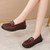 Women's coffee tassel & metal buckle penny slip on shoe loafer 06