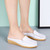 Women's white simple plain slip on shoe mule 08