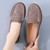 Women's brown casual hollow floral penny slip on shoe mule 08