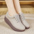 Women's grey sewn thread lace accents rocker bottom shoe 06