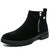 Men's black nubuck side zip slip on shoe boot 01