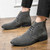 Men's grey sewing thread accents derby shoe boot 02