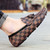 Men's brown check pattern tassel on top slip on shoe loafer 03