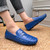 Men's navy croc skin pattern penny slip on shoe loafer 04