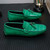 Men's green croc skin pattern tassel slip on shoe loafer 07