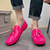 Men's rose red croc skin pattern tassel slip on shoe loafer 04