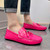Men's rose red croc skin pattern tassel slip on shoe loafer 05